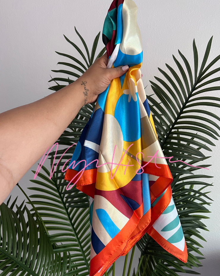Floral colorful scarf