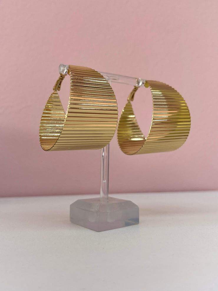 Chunky texture Gold Hoops
